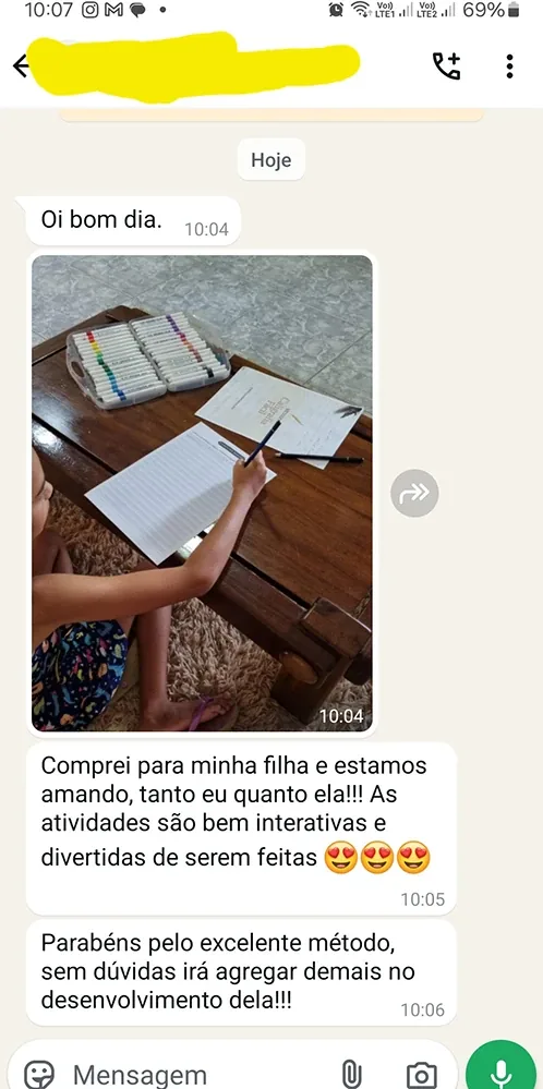 Mensagem de mãe praticando com a filha